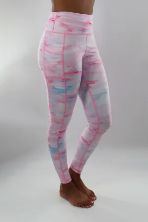 3204 - The Perfect Pocket Legging- Pink Watercolor Print - FINAL SALE