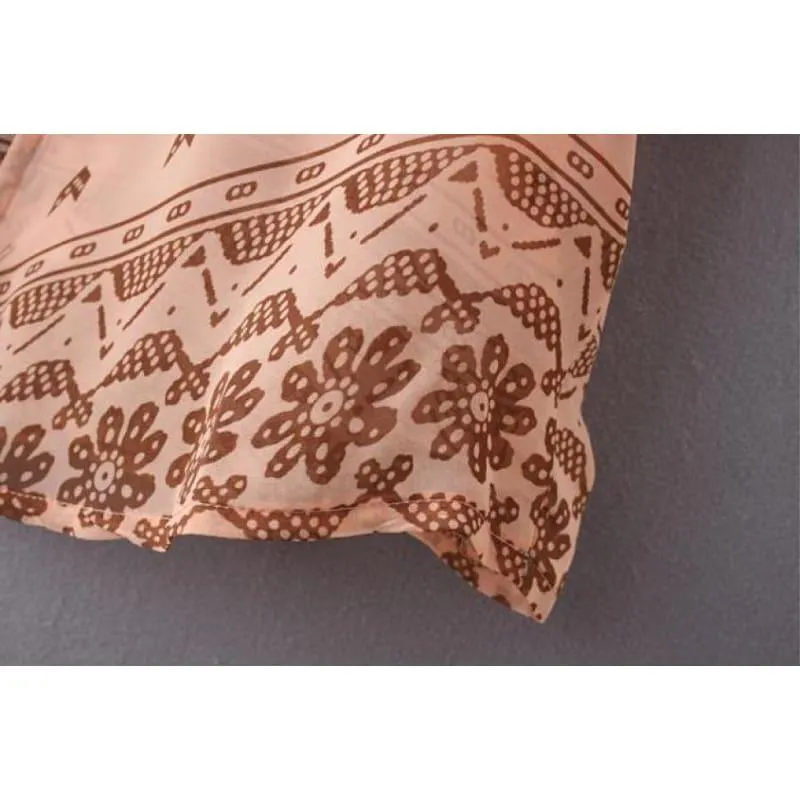 Boho Printed Chiffon Print Loose Kimono Blouse