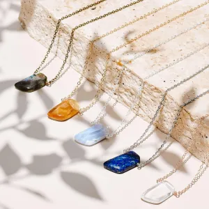 Custom Small Smooth Crystal Slab Necklace