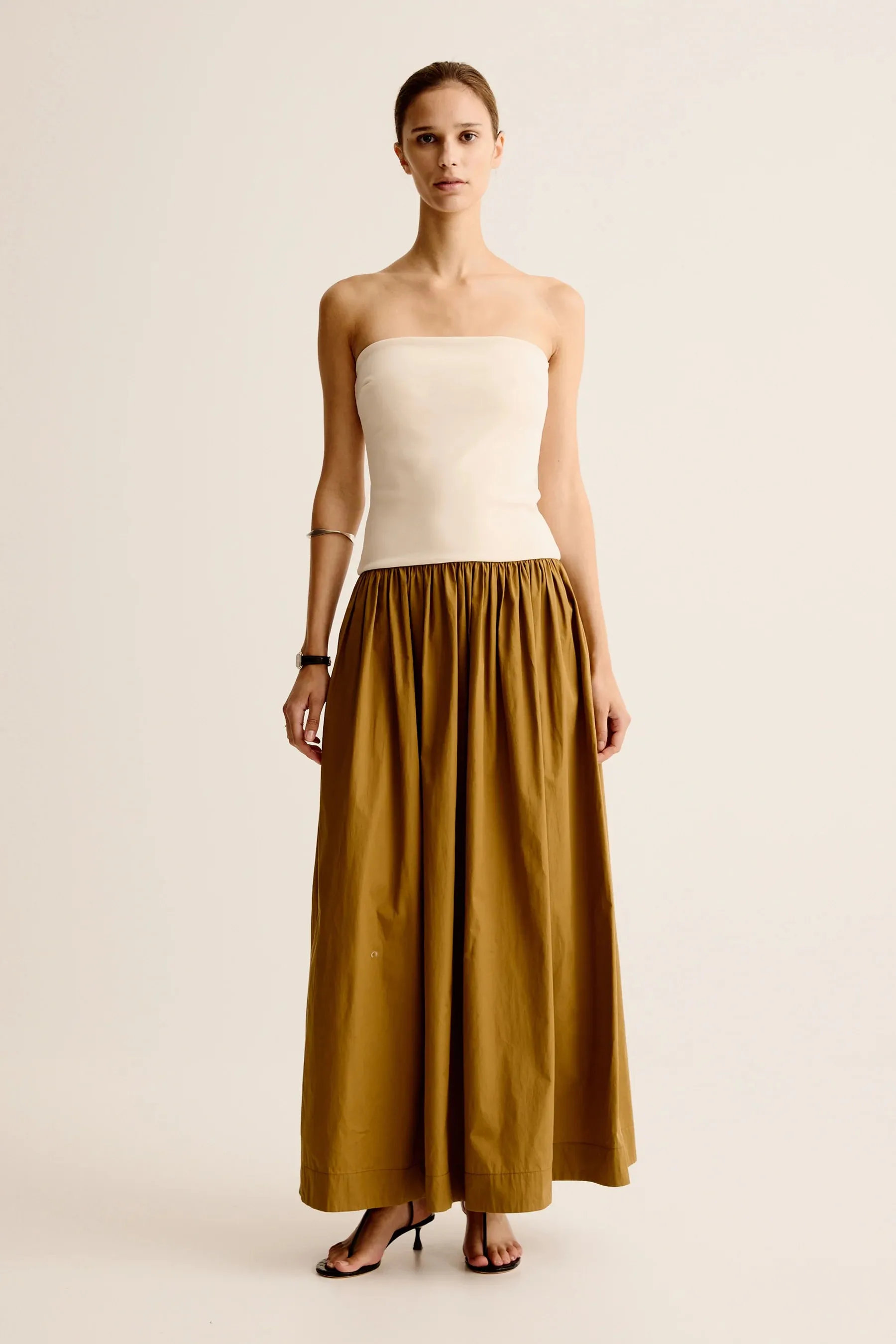 DUO STRAPLESS KNIT COTTON DRESS