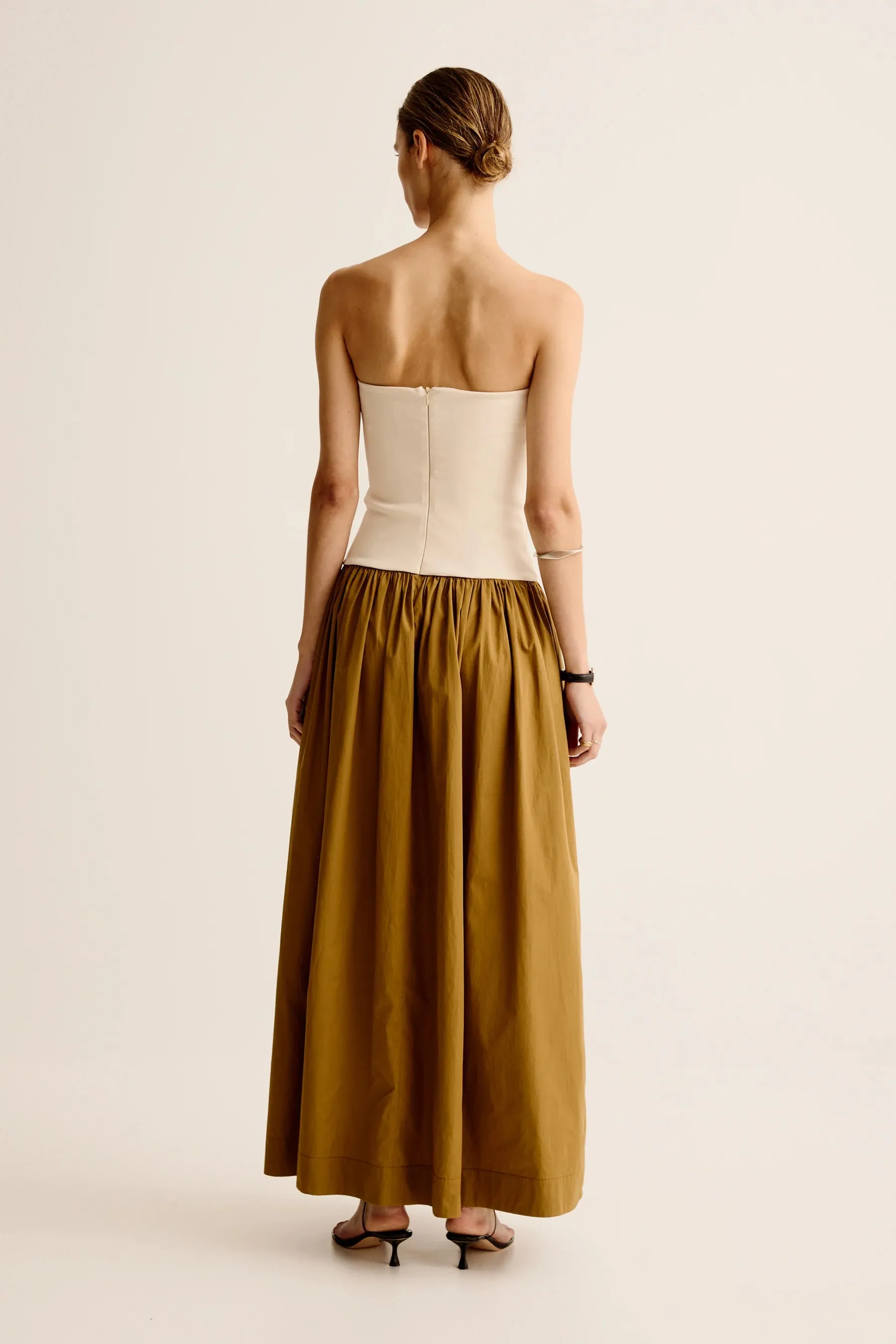 DUO STRAPLESS KNIT COTTON DRESS