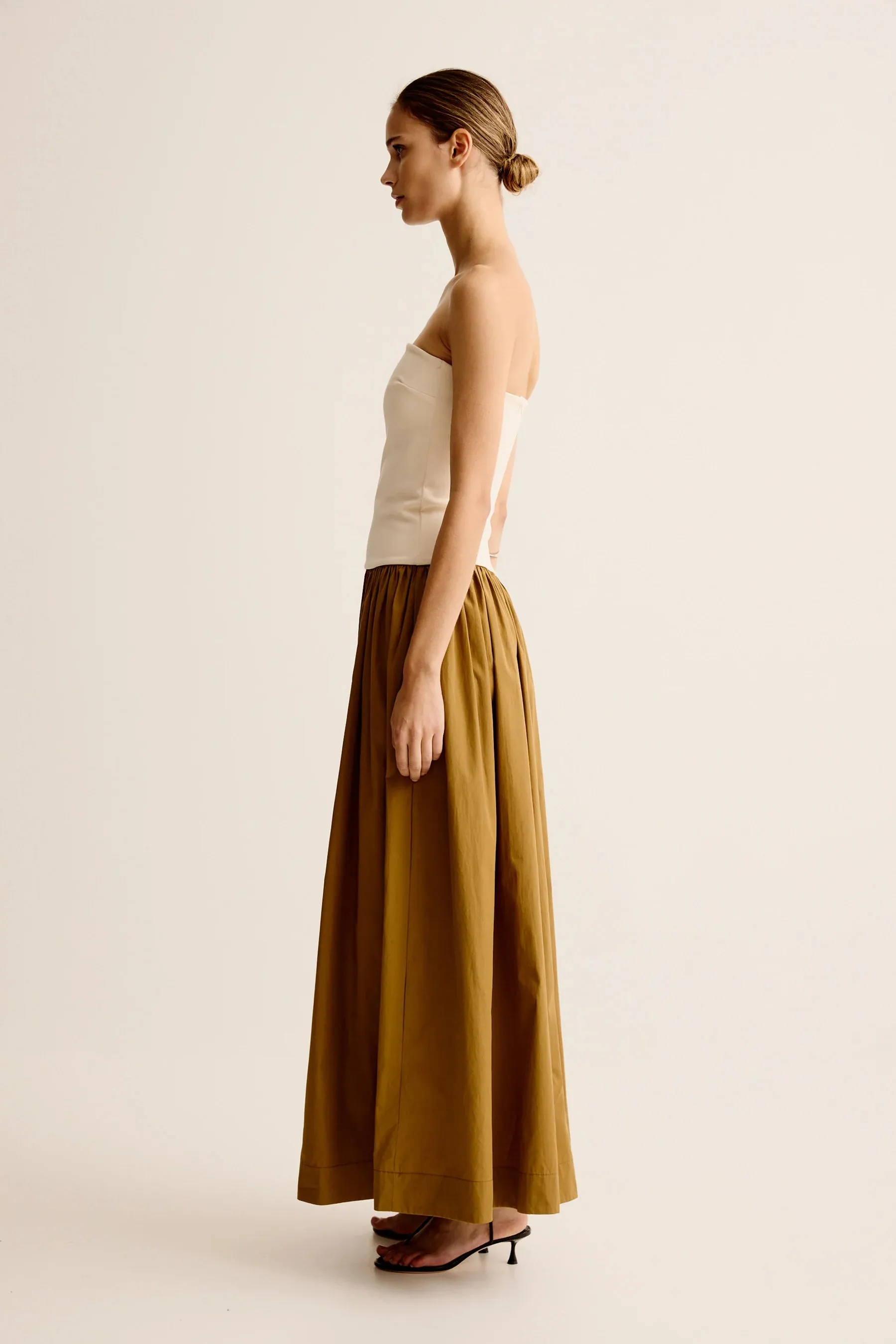 DUO STRAPLESS KNIT COTTON DRESS