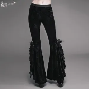 Embossed Velvet Bell Bottoms