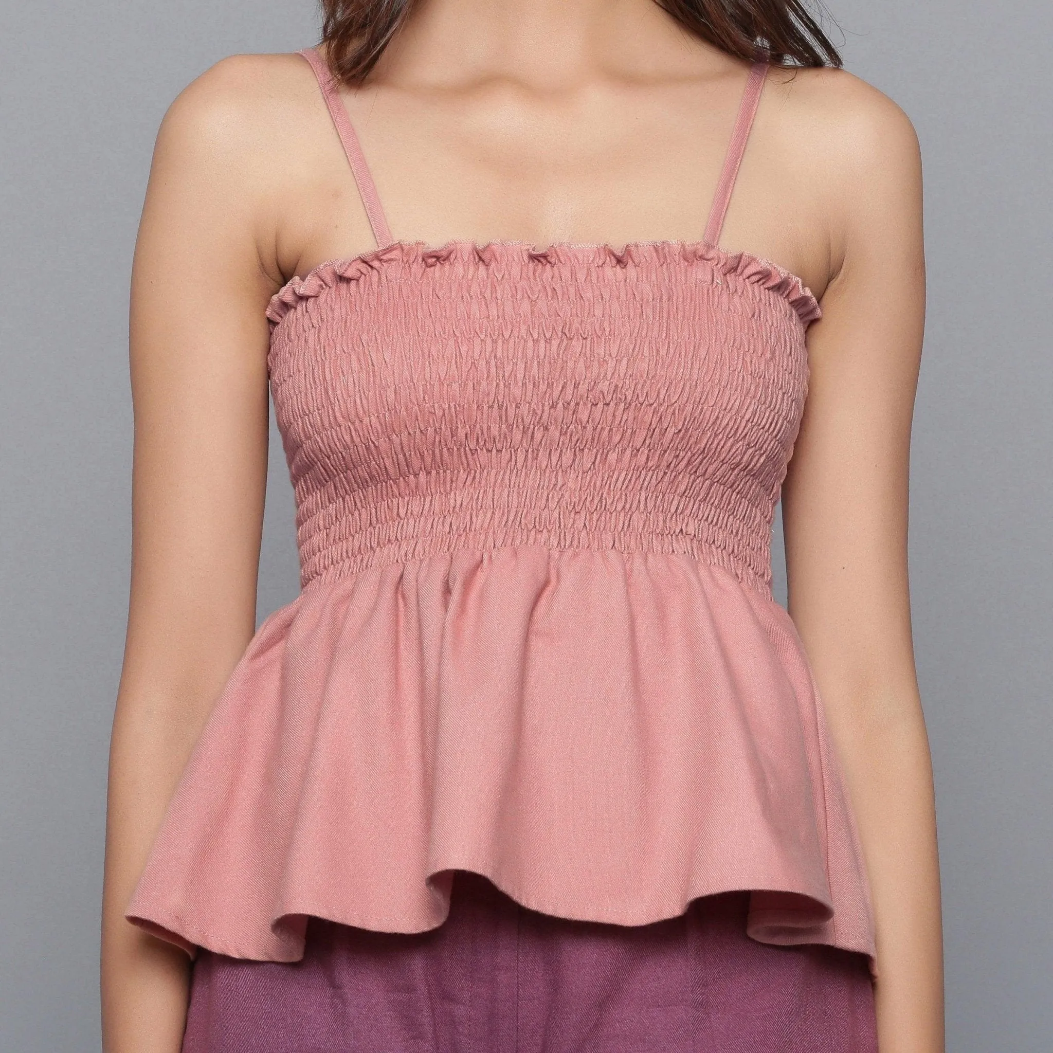 English Rose Warm Cotton Flannel Gathered Top