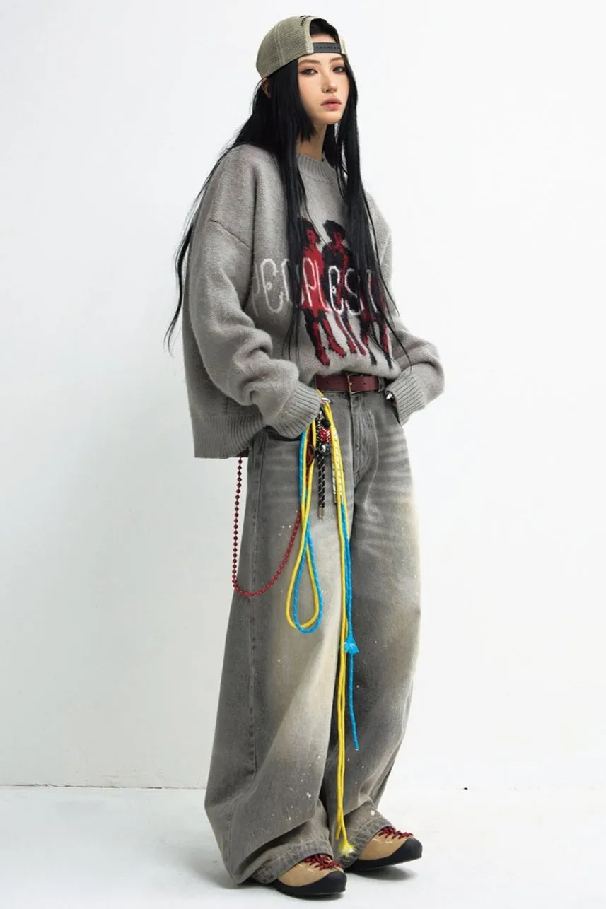 Gray Casual Warm Pullover Sweater