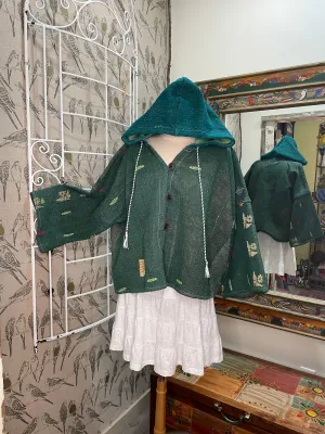Half Moon Cropped Hooded Jacket #11 by Kantha Bae