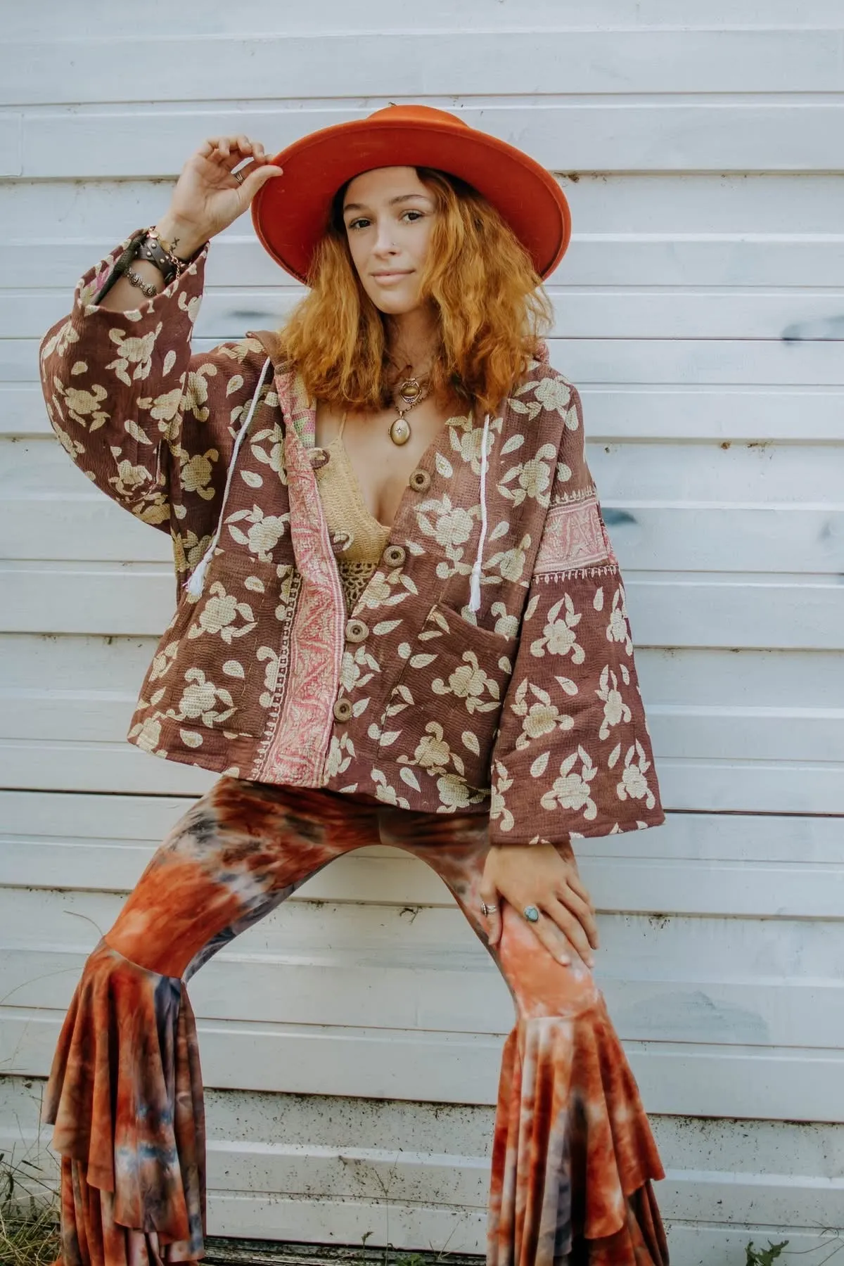 Half Moon Cropped Hooded Jacket #14 by Kantha Bae