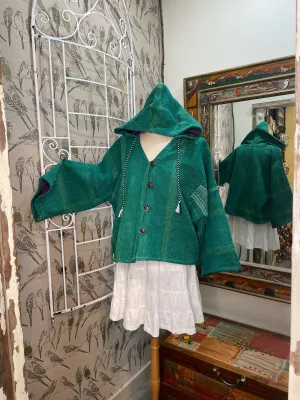 Half Moon Cropped Hooded Jacket #14 by Kantha Bae