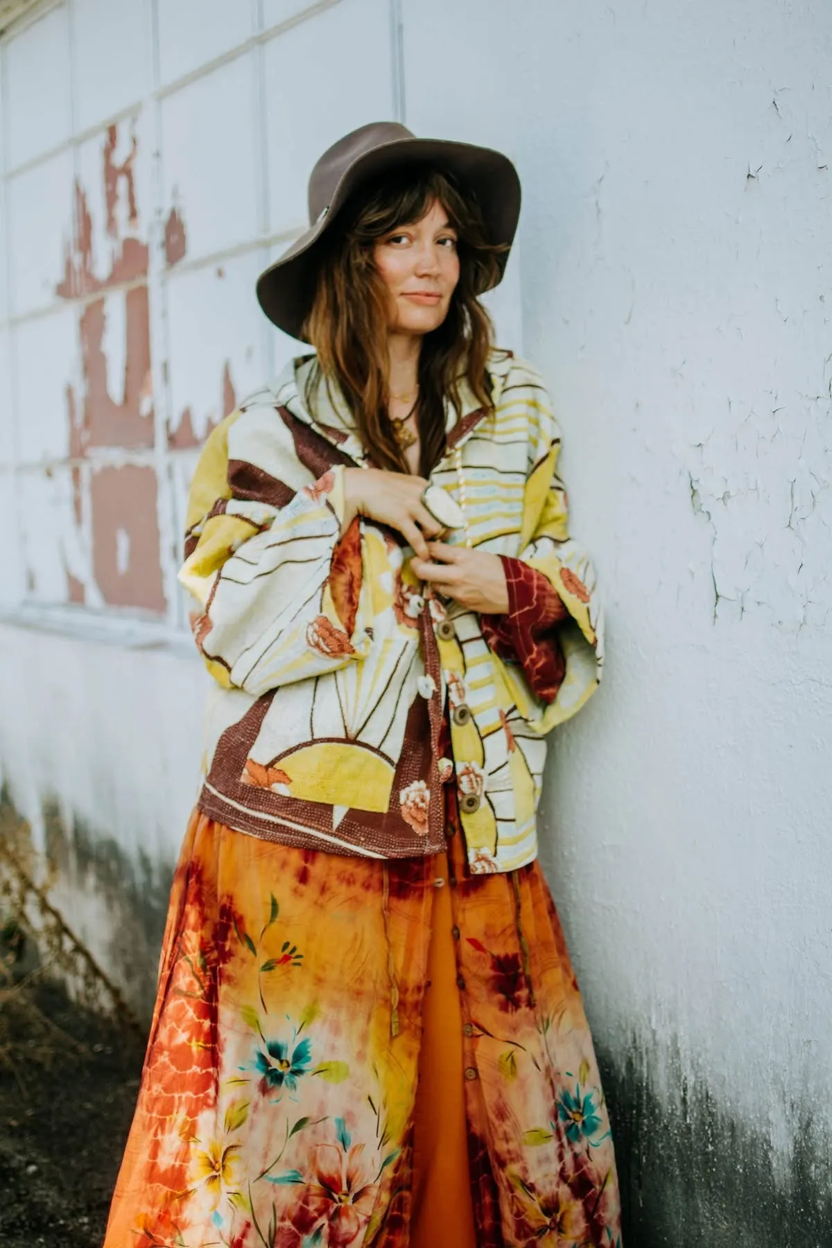 Half Moon Cropped Hooded Jacket #24 by Kantha Bae