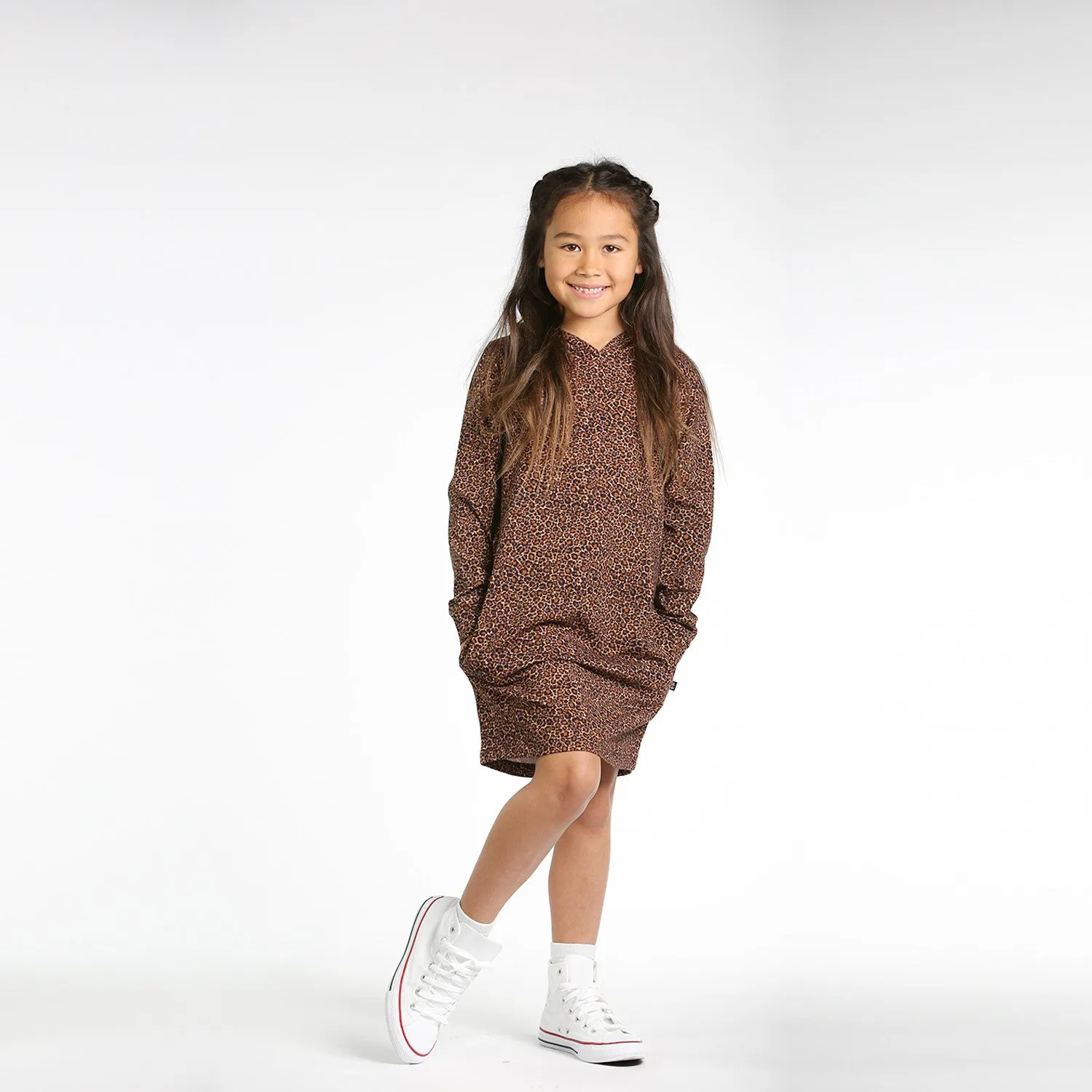 Hello Stranger Long Sleeve Hooded Dress Leopard