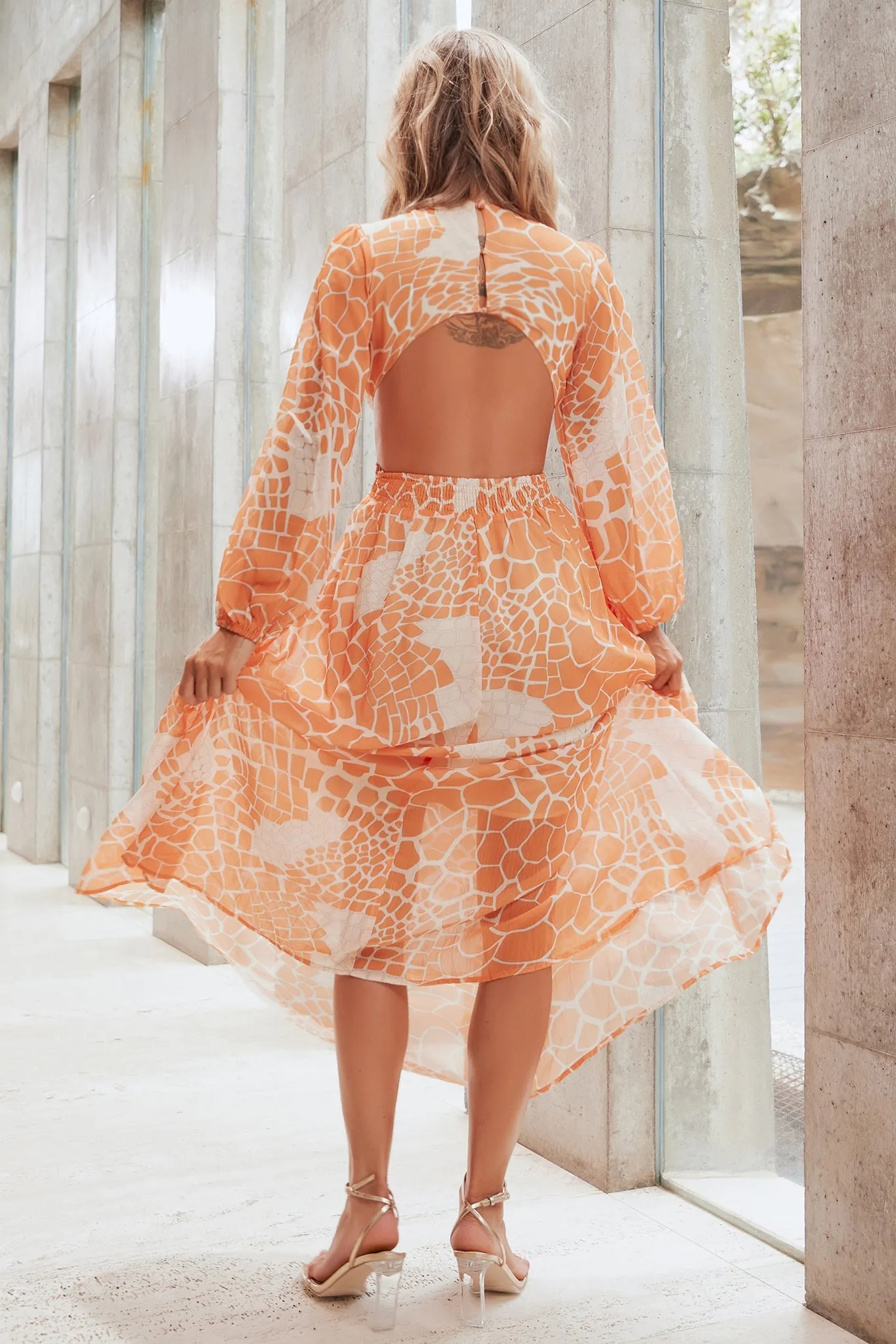 Here & There Maxi Dress - Orange
