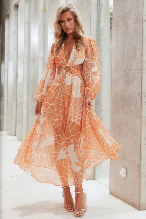 Here & There Maxi Dress - Orange