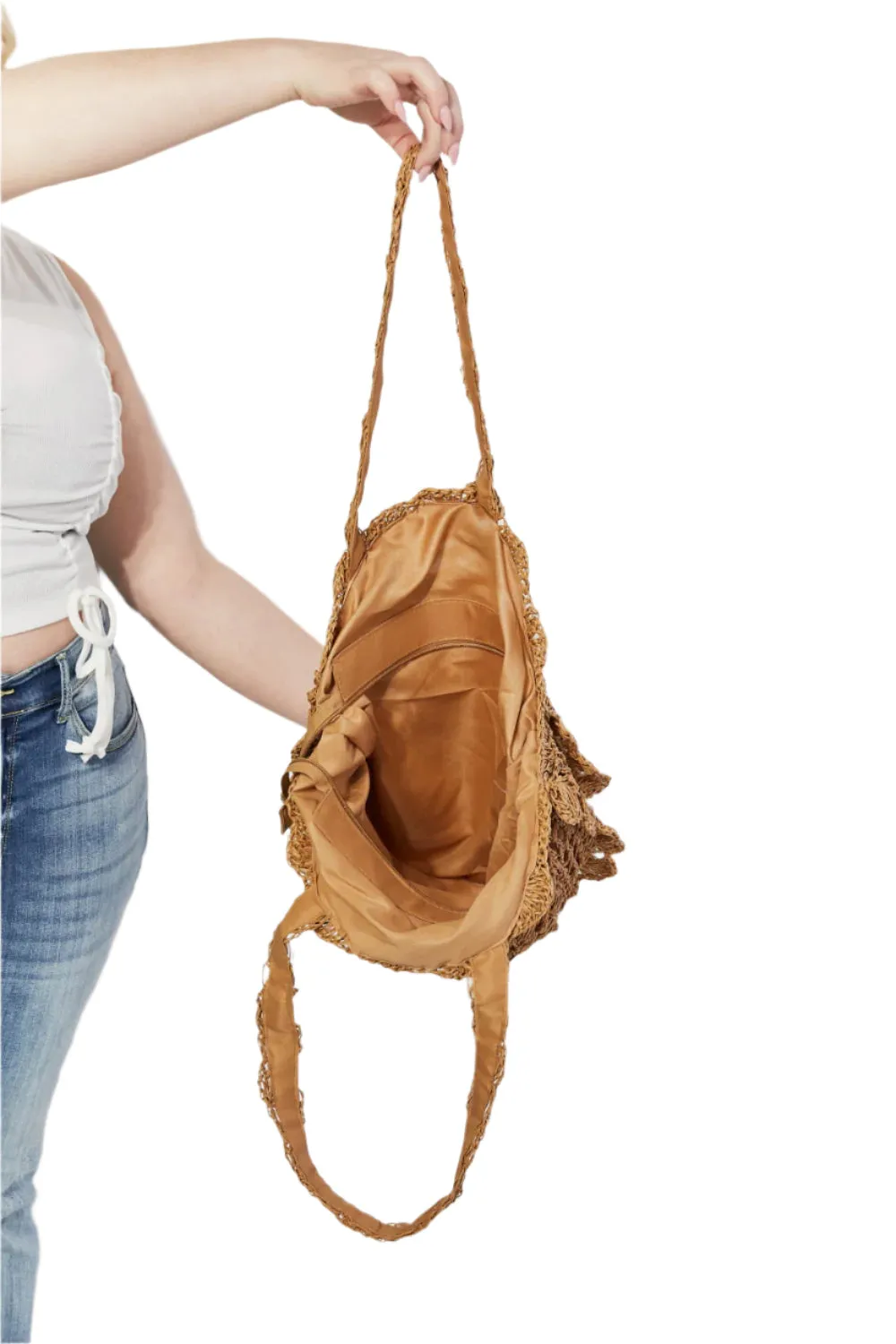 Justin Taylor Brunch Time Straw Rattan Handbag