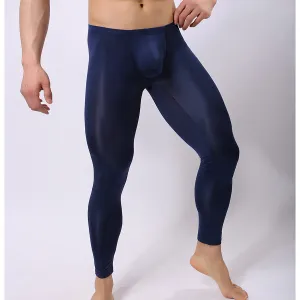 Male Sexy Ice Silk Transparent Pajama Bottoms