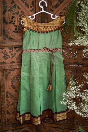 Pista Green Kalyani Cotton Dress - Mini