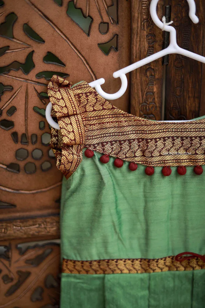 Pista Green Kalyani Cotton Dress - Mini