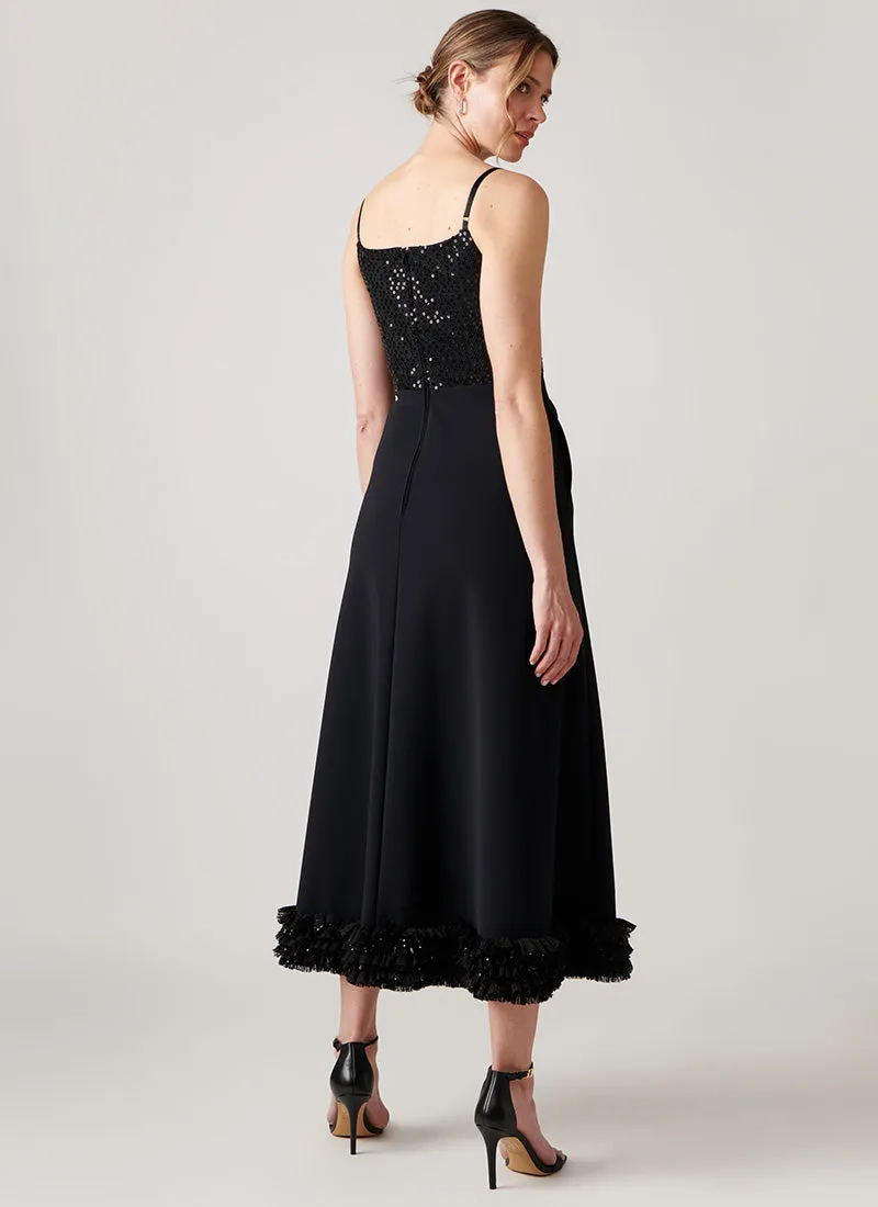 Reta Sequin Ruffle Dress