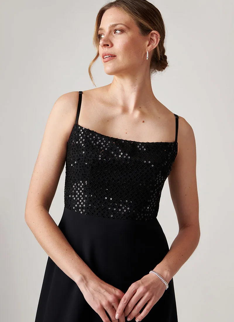 Reta Sequin Ruffle Dress
