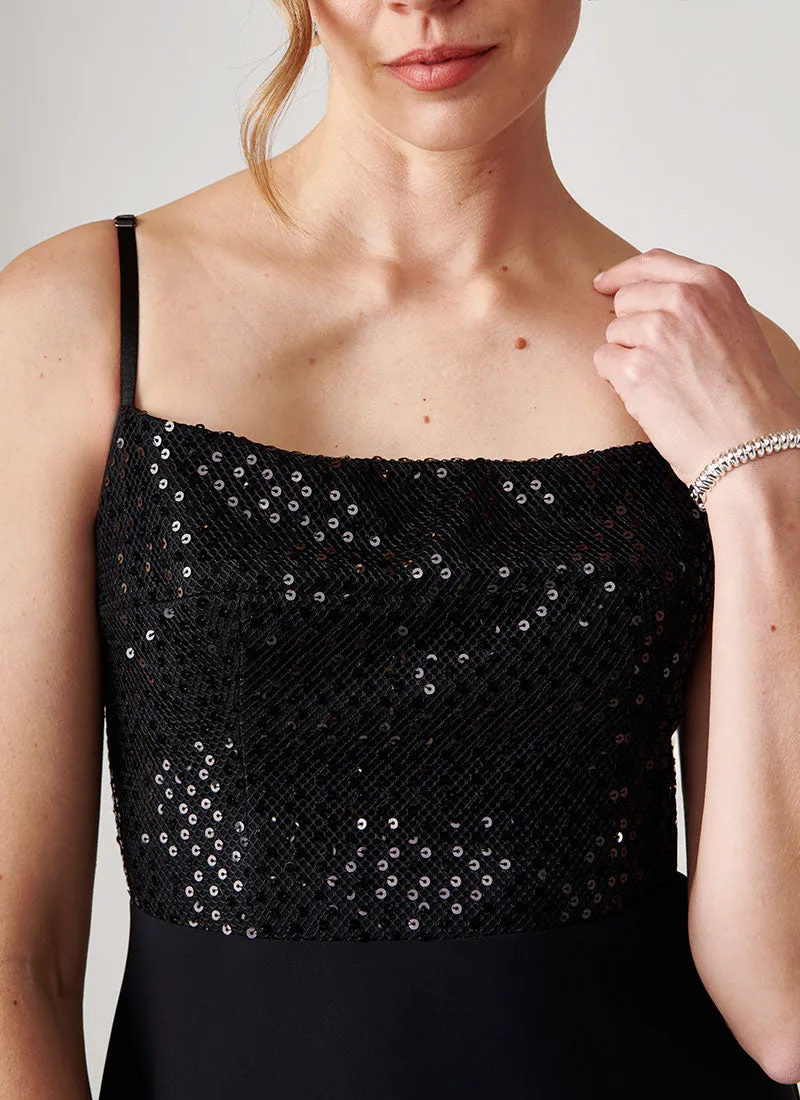Reta Sequin Ruffle Dress