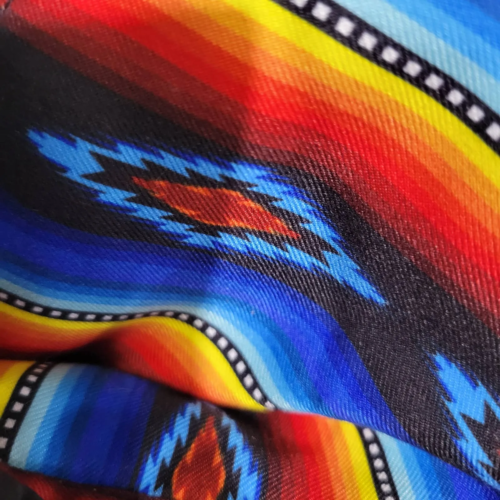 Rock Roll Cowgirl Puffer Vest Black Aztec Yoke Western Cowgirl Quilted Southwestern Size Small