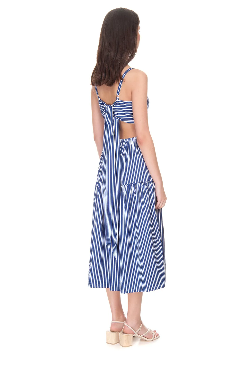 Rubi Blue Cotton Midi Dress