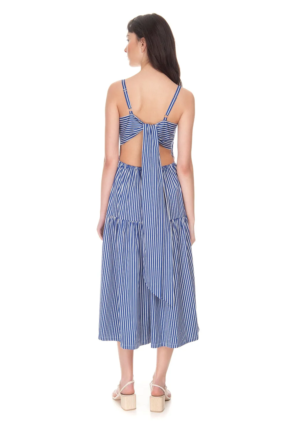 Rubi Blue Cotton Midi Dress