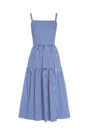 Rubi Blue Cotton Midi Dress