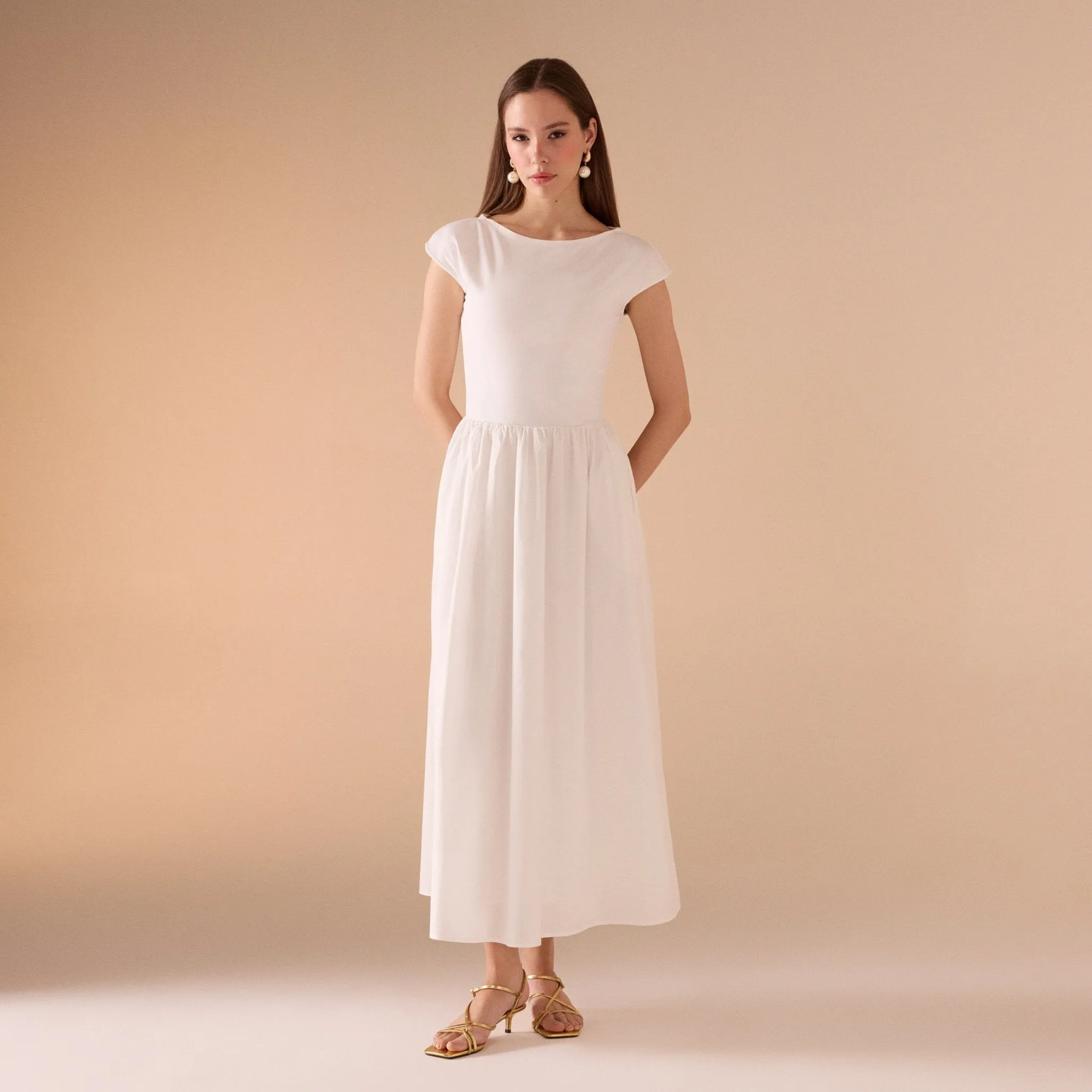Short Sleeve Poplin Dress