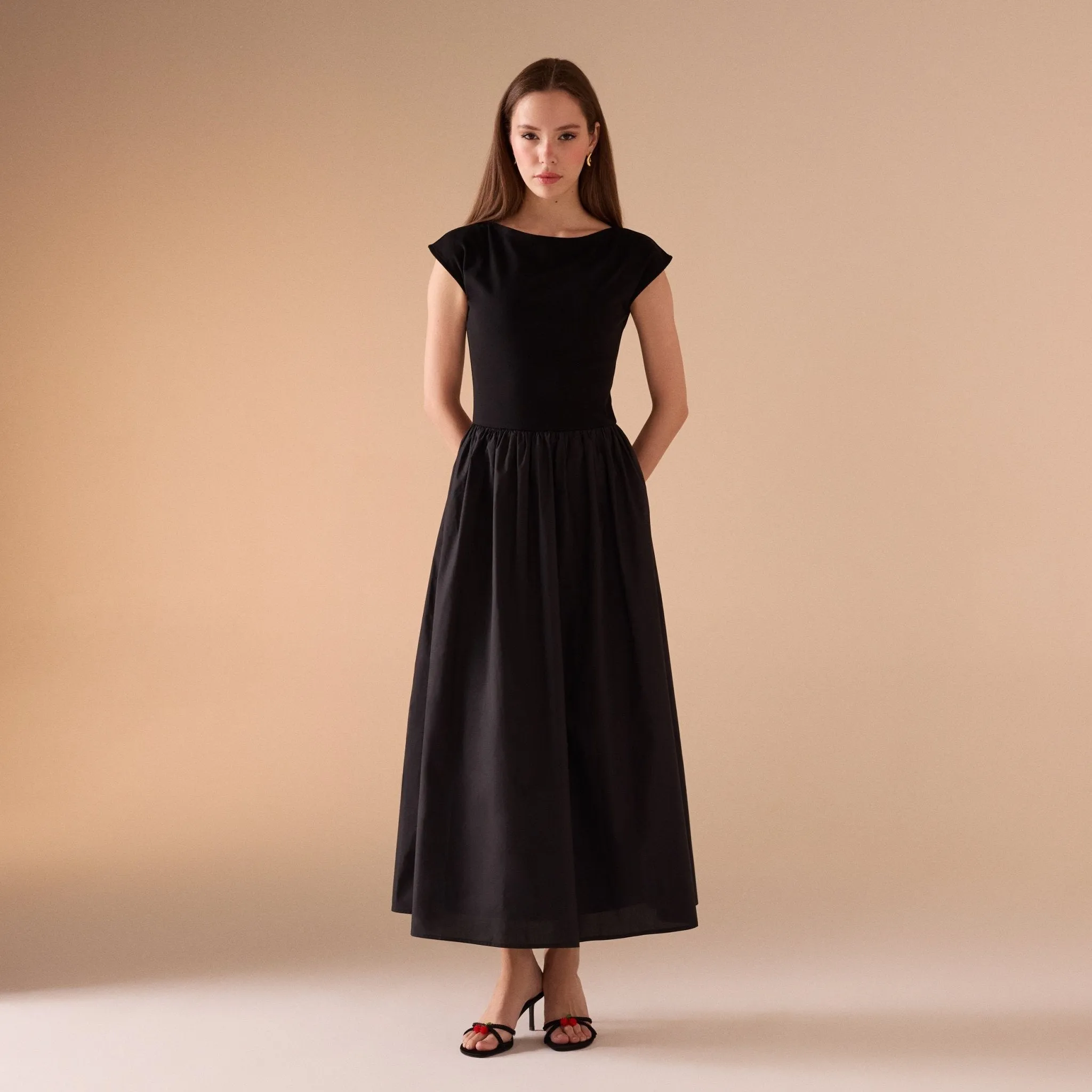 Short Sleeve Poplin Dress