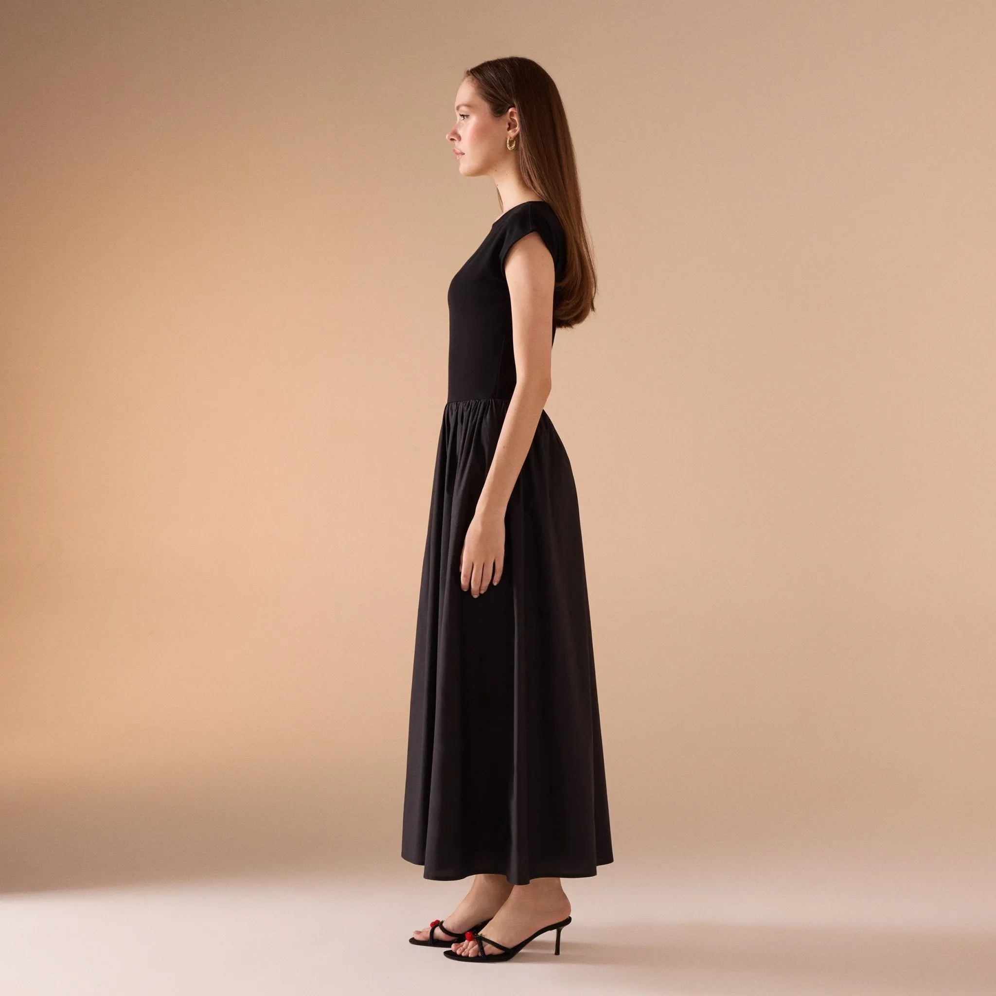 Short Sleeve Poplin Dress