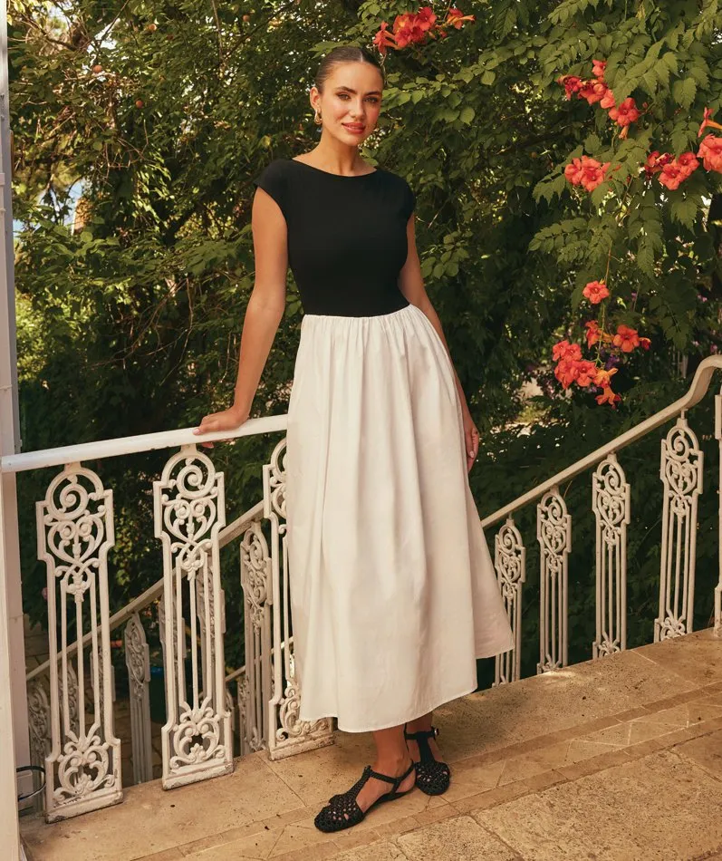 Short Sleeve Poplin Dress