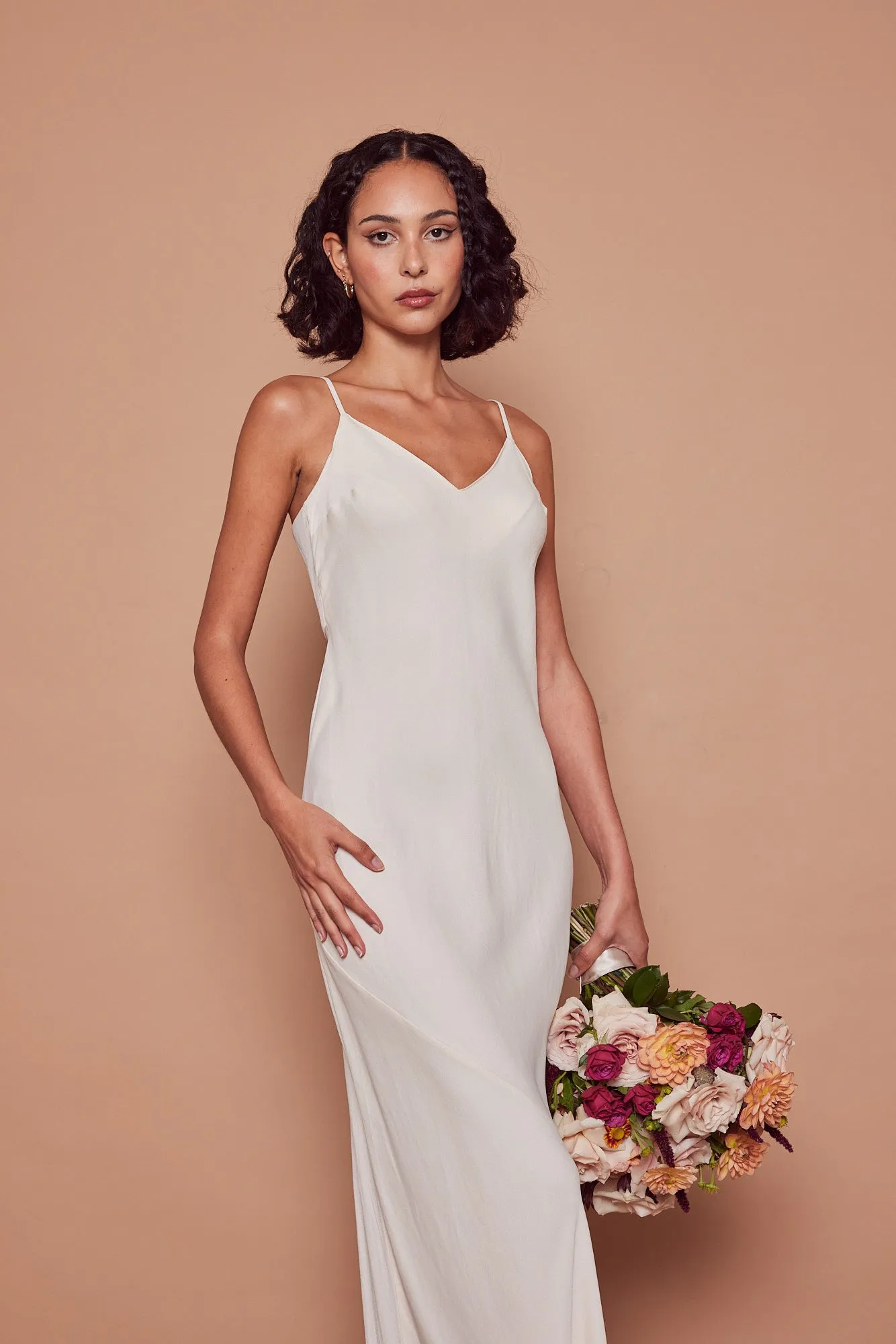 Stella Satin Slip Champagne Bridesmaid Dress