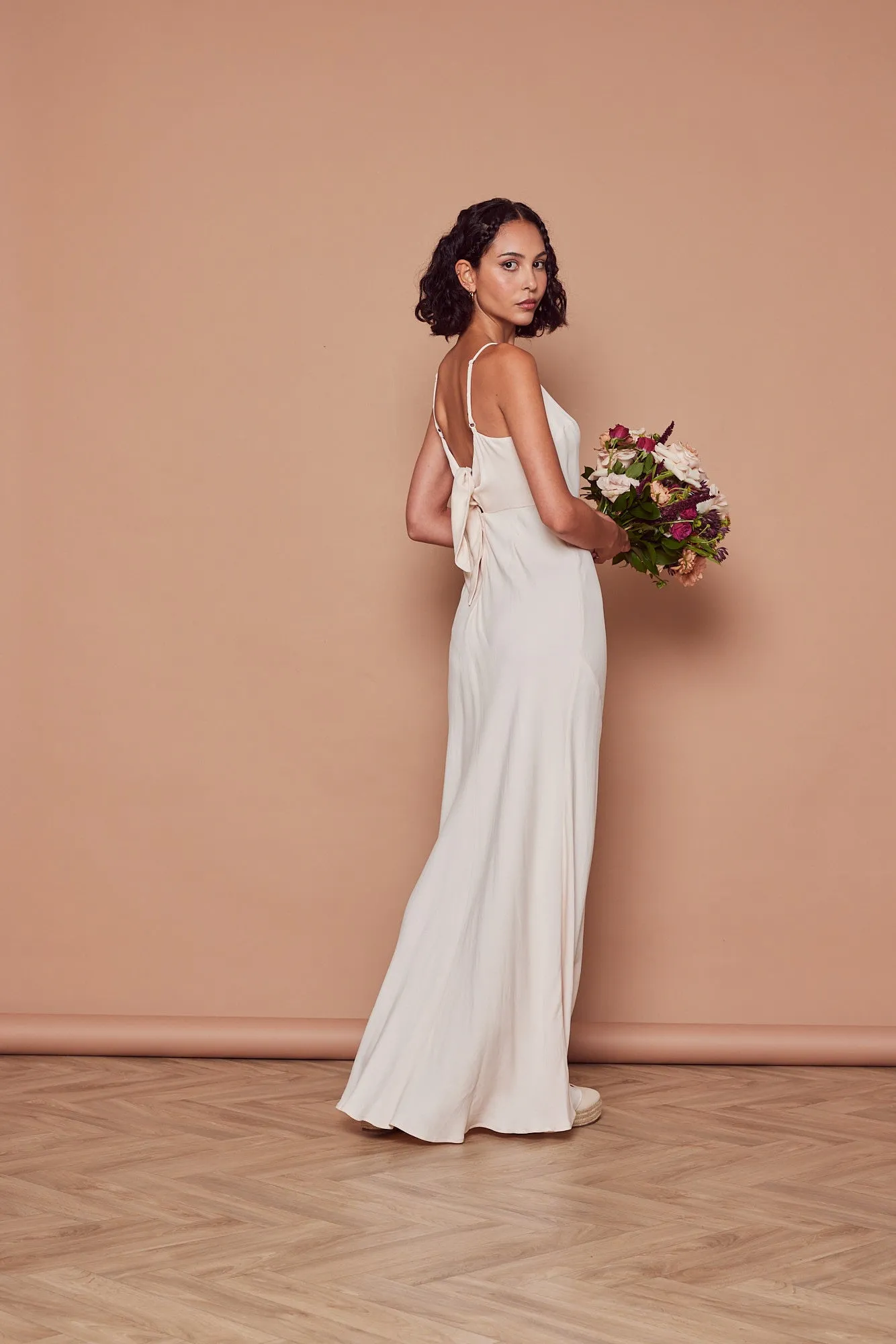 Stella Satin Slip Champagne Bridesmaid Dress
