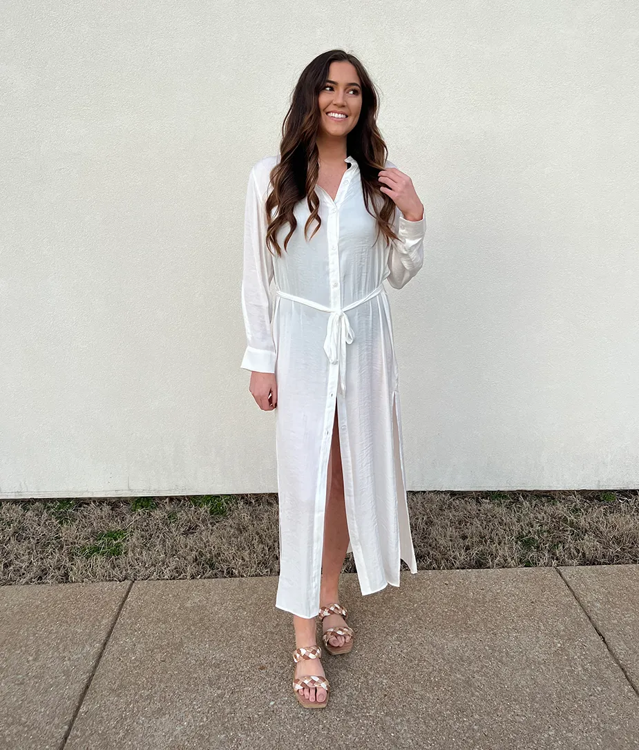 The Silky Luxe Long Effortless Shirtdress Cover-Up - Main