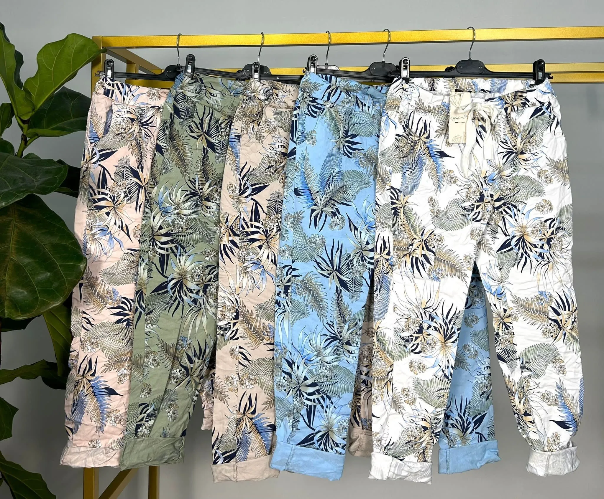 Tropical Palm Print Jogger