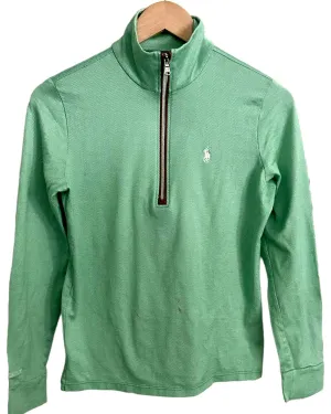 Warm Spring Pistachio Herringbone Quarter Zip Golf Shirt