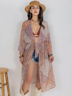 Women Bohemian Loose Casual Kimono Blouse