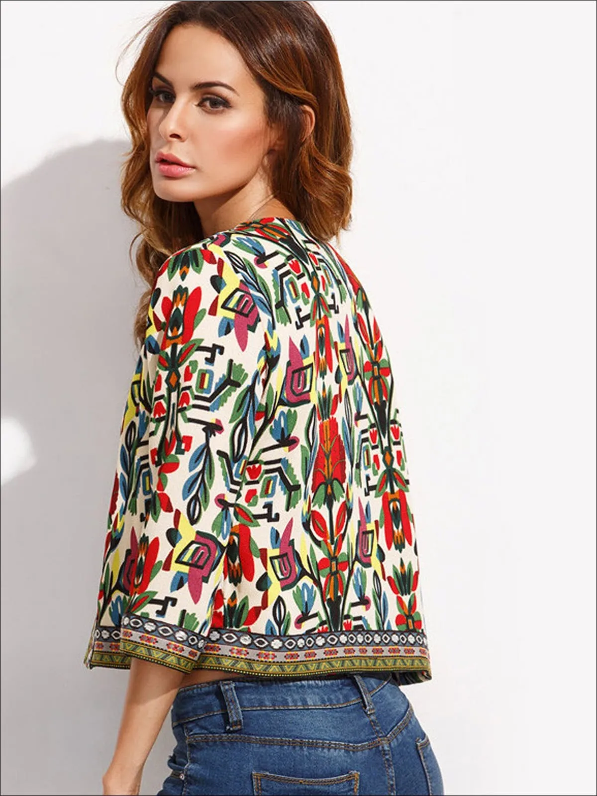 Women's Embroidered Tribal Print Jacket